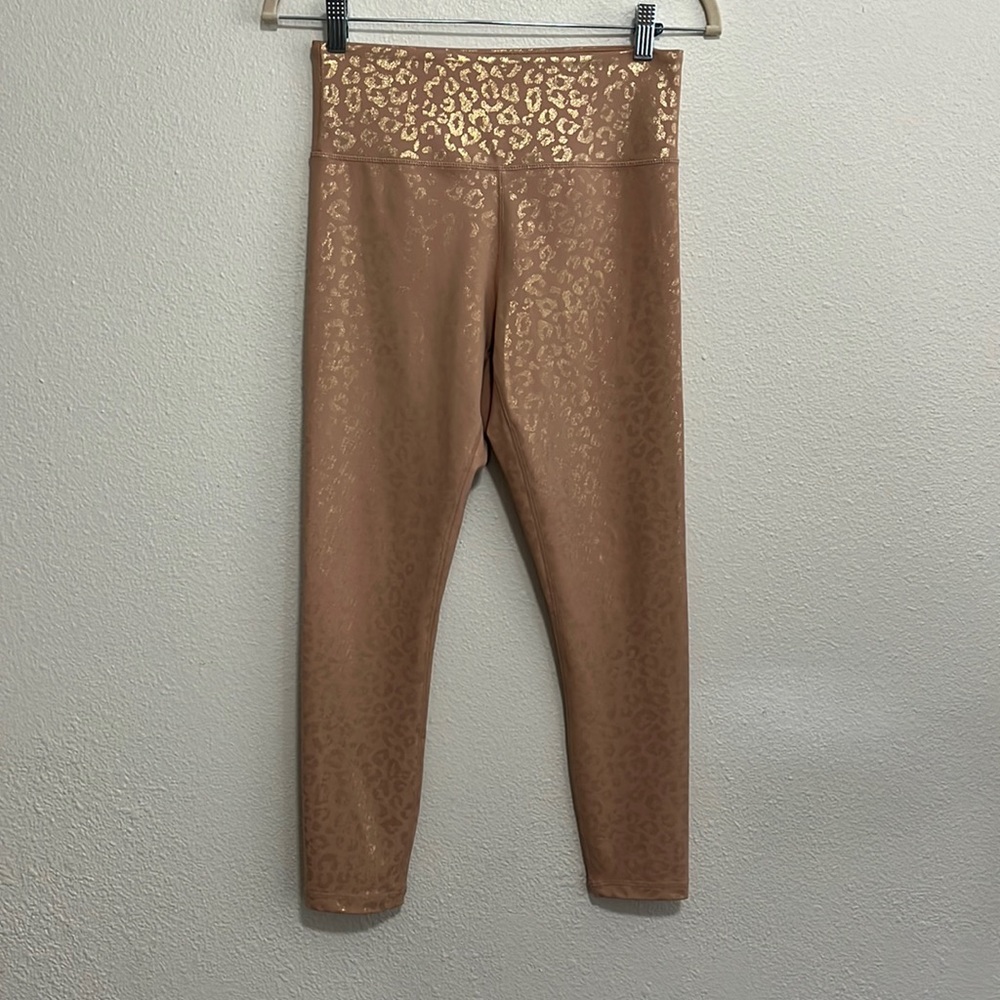 Zyia pink and gold animal print leggings size 6-8